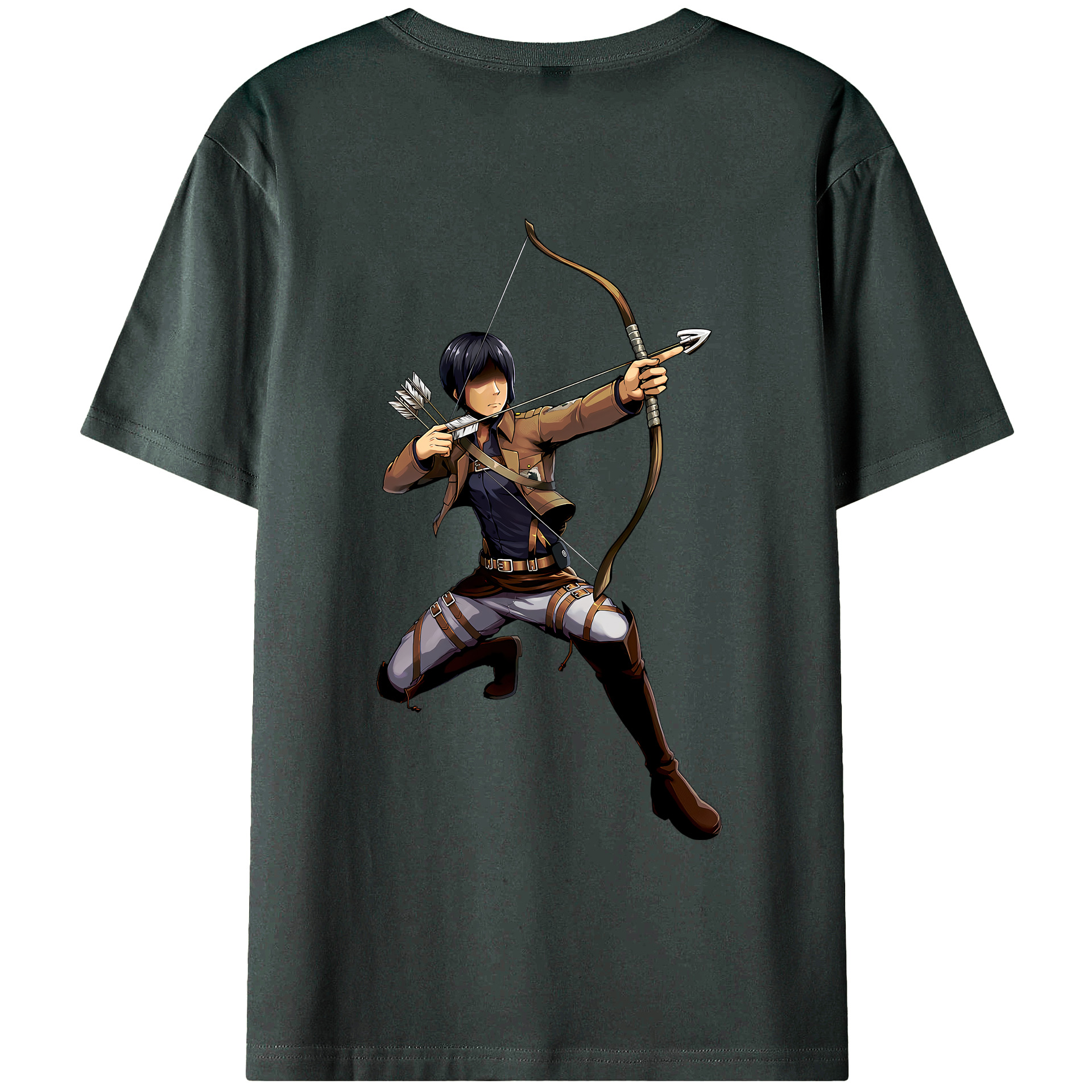 （画像用） 進撃の巨人 Attack on Titan 綿100％ メンズ半袖Tシャツ（バックプリント） 通気性